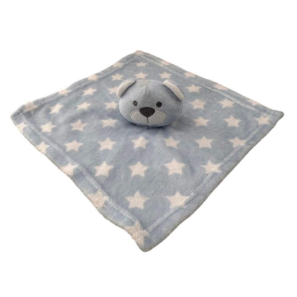 Swiggles Blue White Star Bear Plush Baby‎ Security Blanket Lovey 13x13 RN 65815